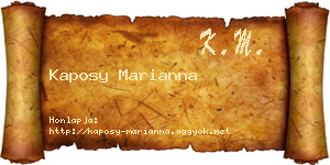 Kaposy Marianna névjegykártya